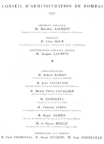 Conseil d'Administration 1950
